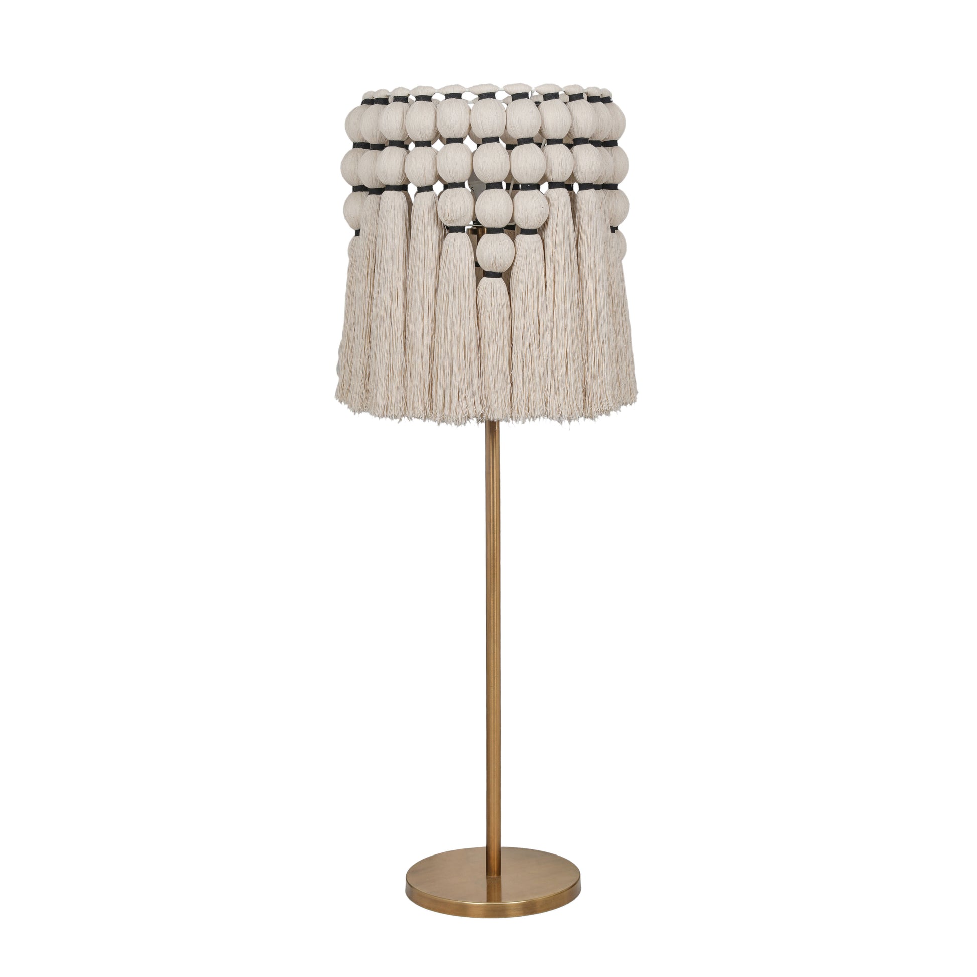 Tutu Cream Cotton Tasseled Floor Lamp - Image 1
