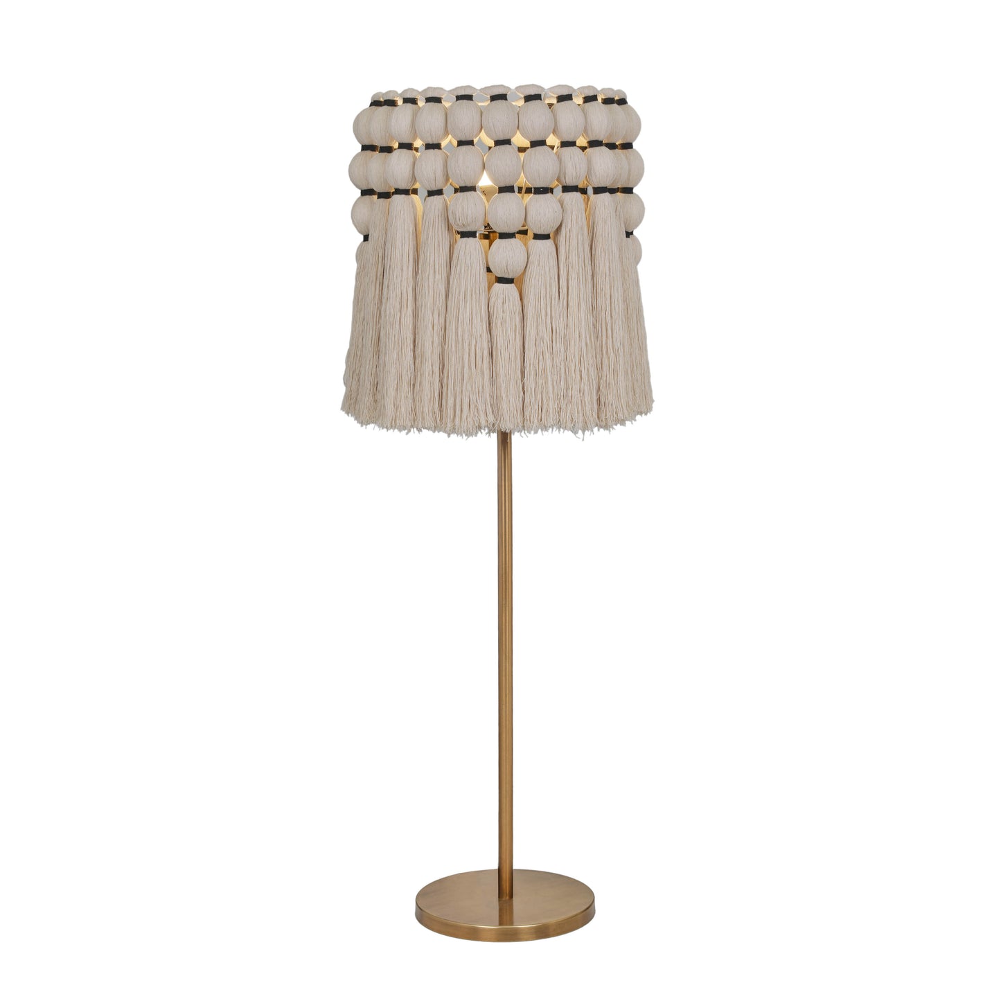 Tutu Cream Cotton Tasseled Floor Lamp - Image 3