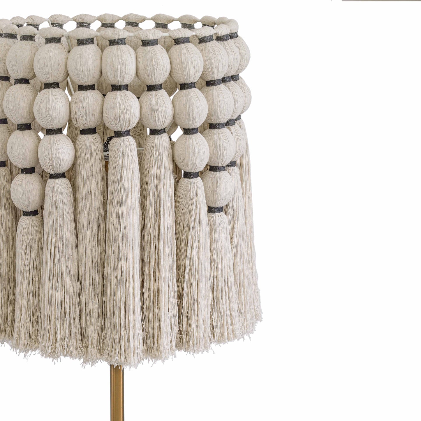 Tutu Cream Cotton Tasseled Floor Lamp - Image 4