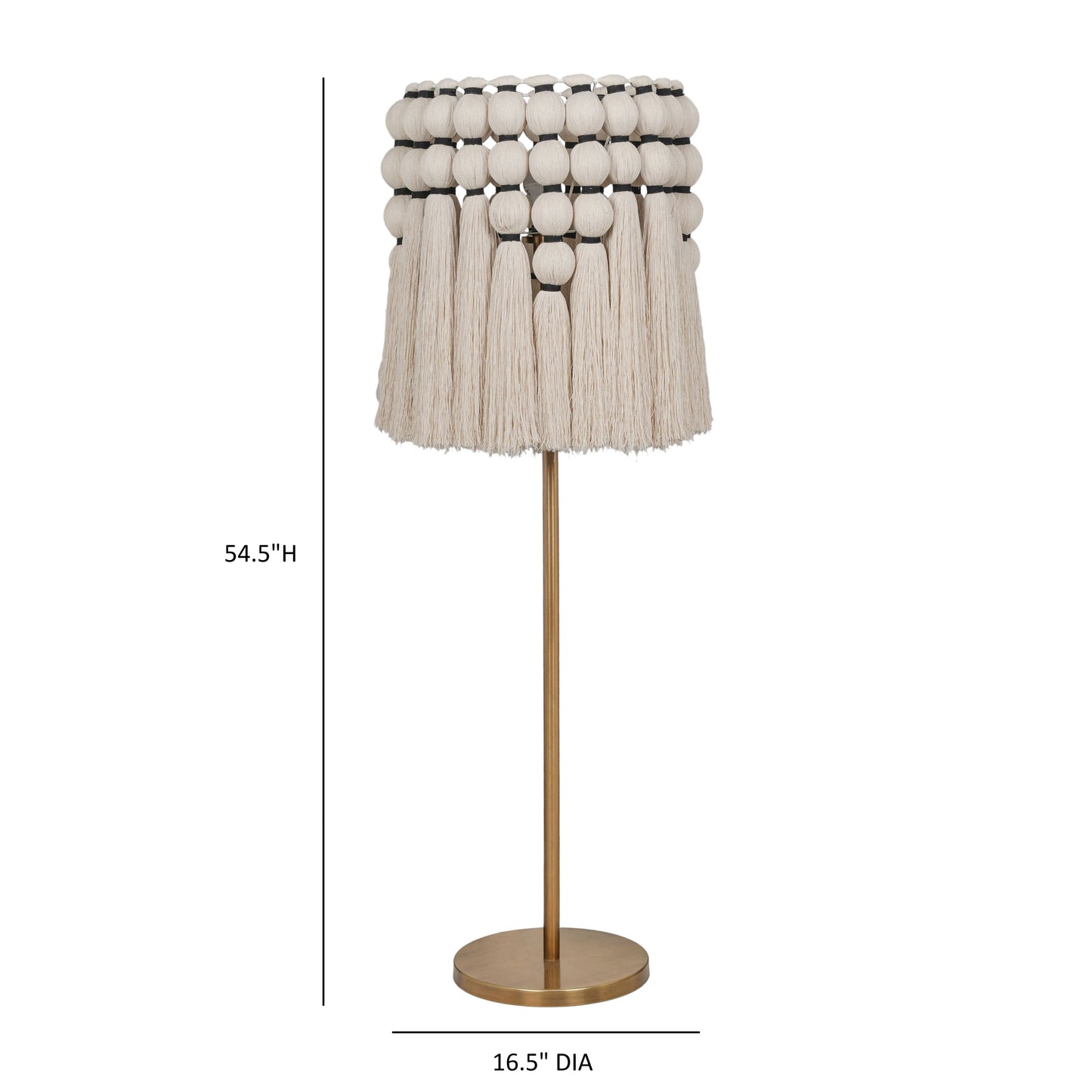 Tutu Cream Cotton Tasseled Floor Lamp - Image 6