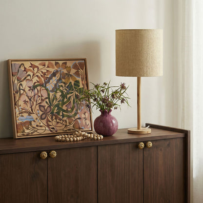 Lamia Natural Burl and Raffia Contract-Grade Table Lamp - Default Title - Image 1