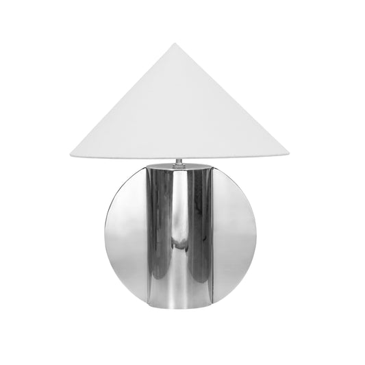 Geo Semi-Circled Chrome Table Lamp - Image 1