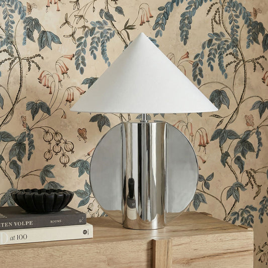Geo Semi-Circled Chrome Table Lamp - Image 2