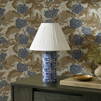 Stamp Blue Pleated Table Lamp - Default Title - Image 1
