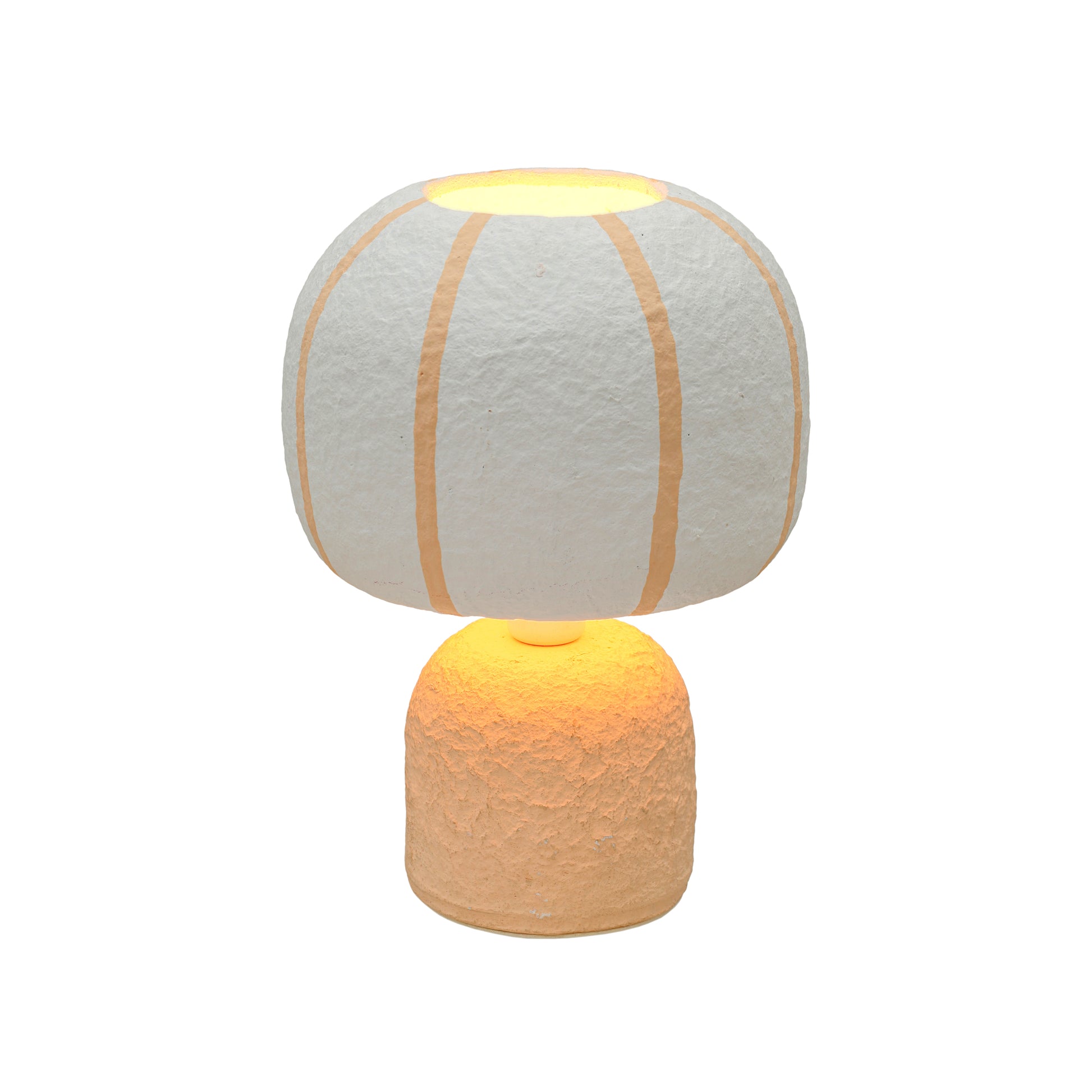 Margate Cotton Mache Table Lamp - Peach - Image 3