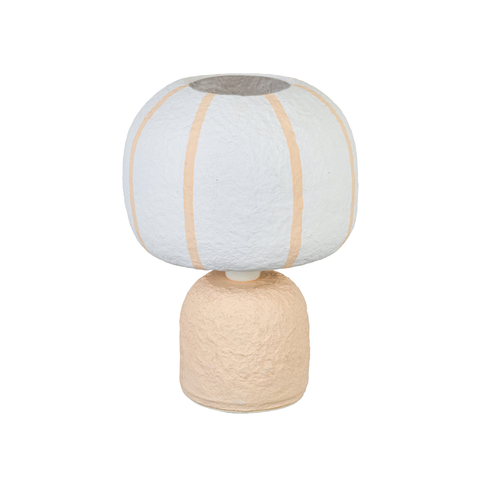 Margate Cotton Mache Table Lamp - Peach - Image 4
