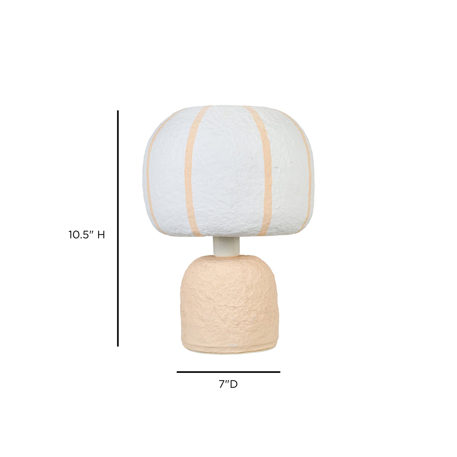 Margate Cotton Mache Table Lamp - Peach - Image 6