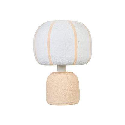 Margate Cotton Mache Table Lamp - Peach - Image 1