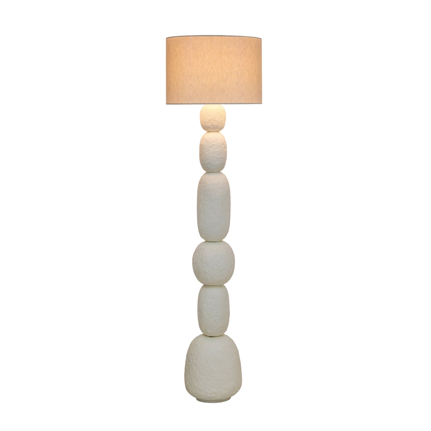 Pebble Cream Papier Mache Floor Lamp - Image 4