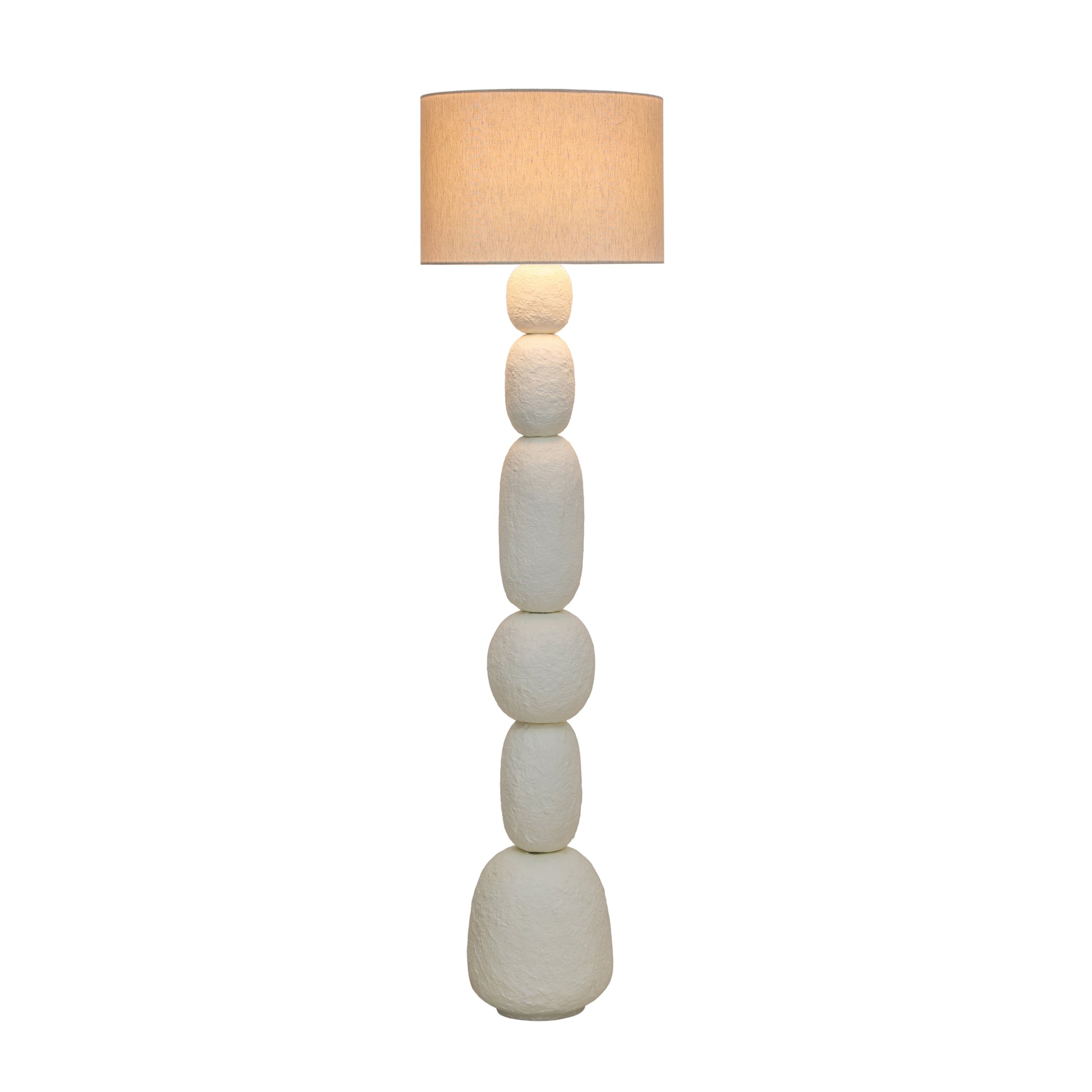 Pebble Cream Papier Mache Floor Lamp - Image 4