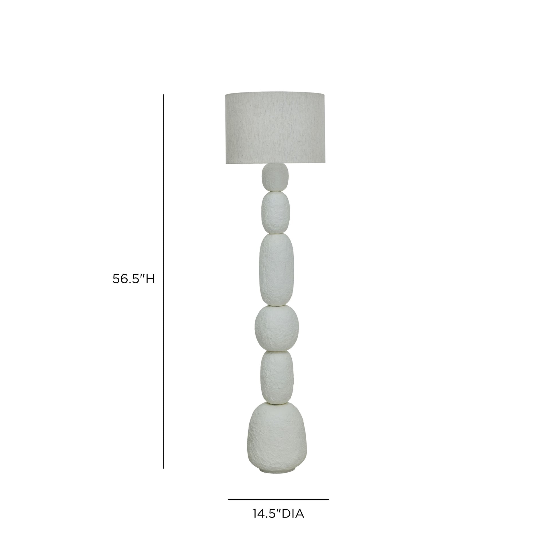 Pebble Cream Papier Mache Floor Lamp - Image 5