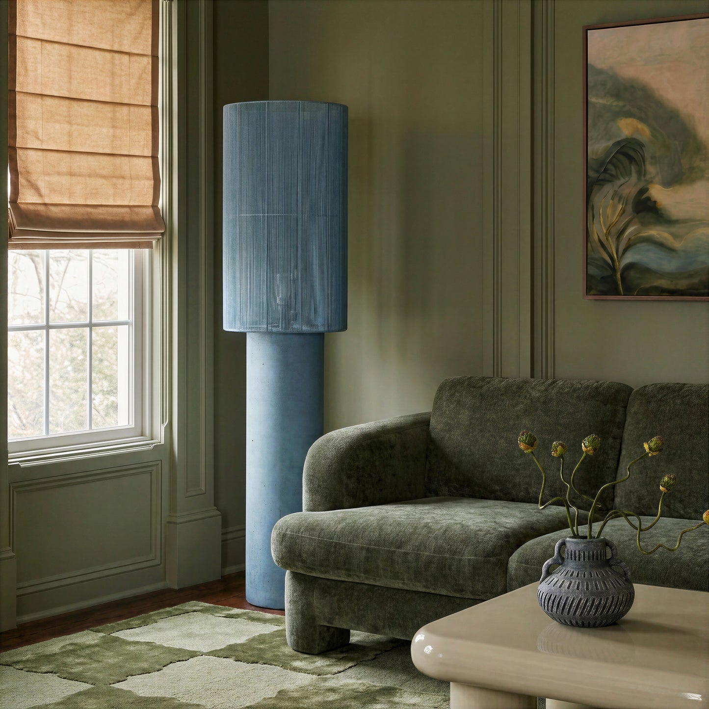 Mondada Concrete Floor Lamp - Aqua - Image 2