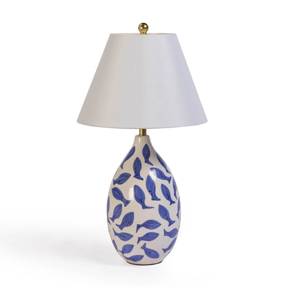 Sardine White & Blue Ceramic Table Lamp - Default Title - Image 2