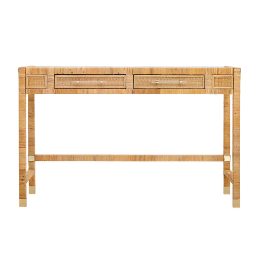Amara 47" Woven Rattan Desk - Image 1