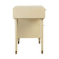 Sierra 60" Cane 3-Drawer Desk With Storage - Buttermilk - Image 4