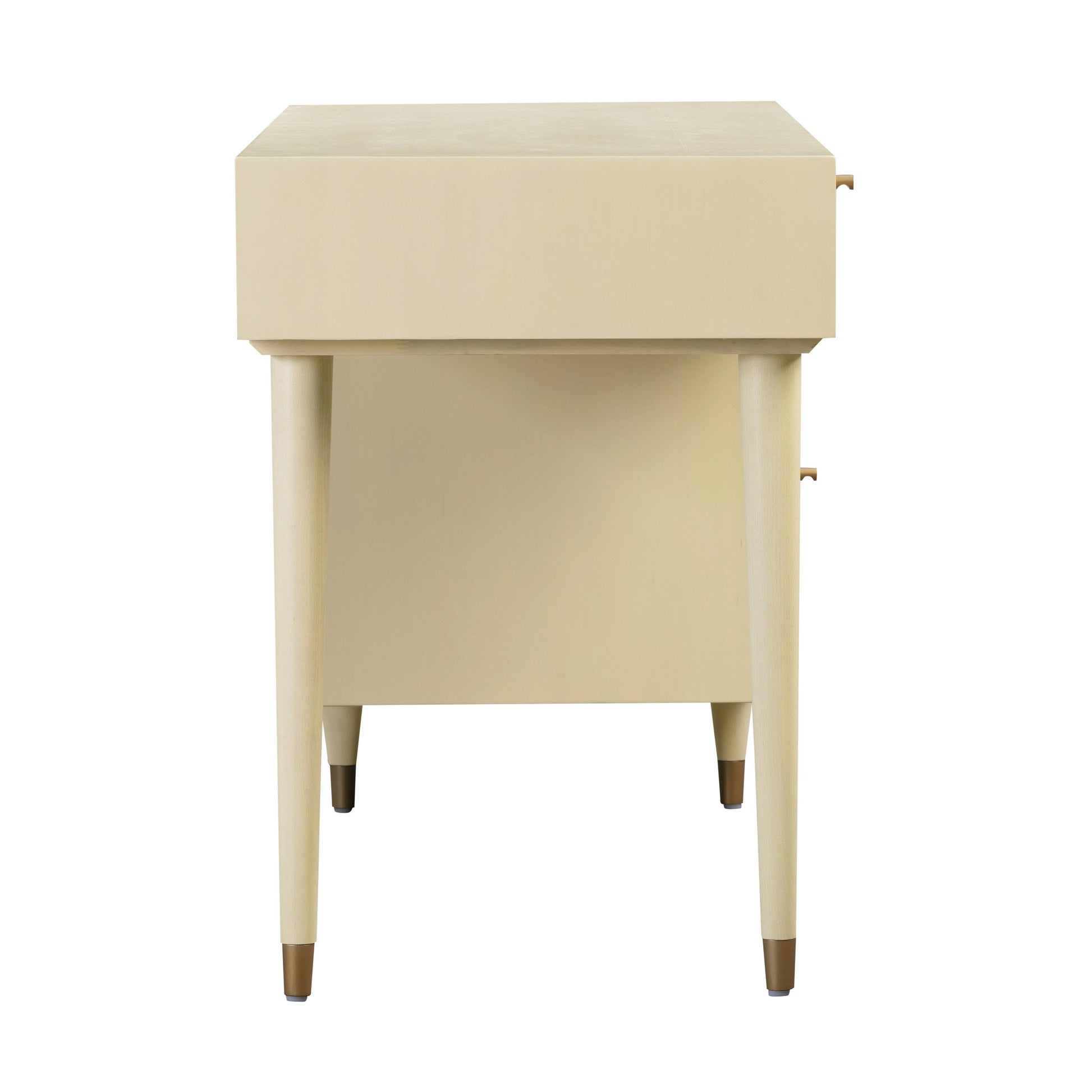 Sierra 60" Cane 3-Drawer Desk With Storage - Buttermilk - Image 4