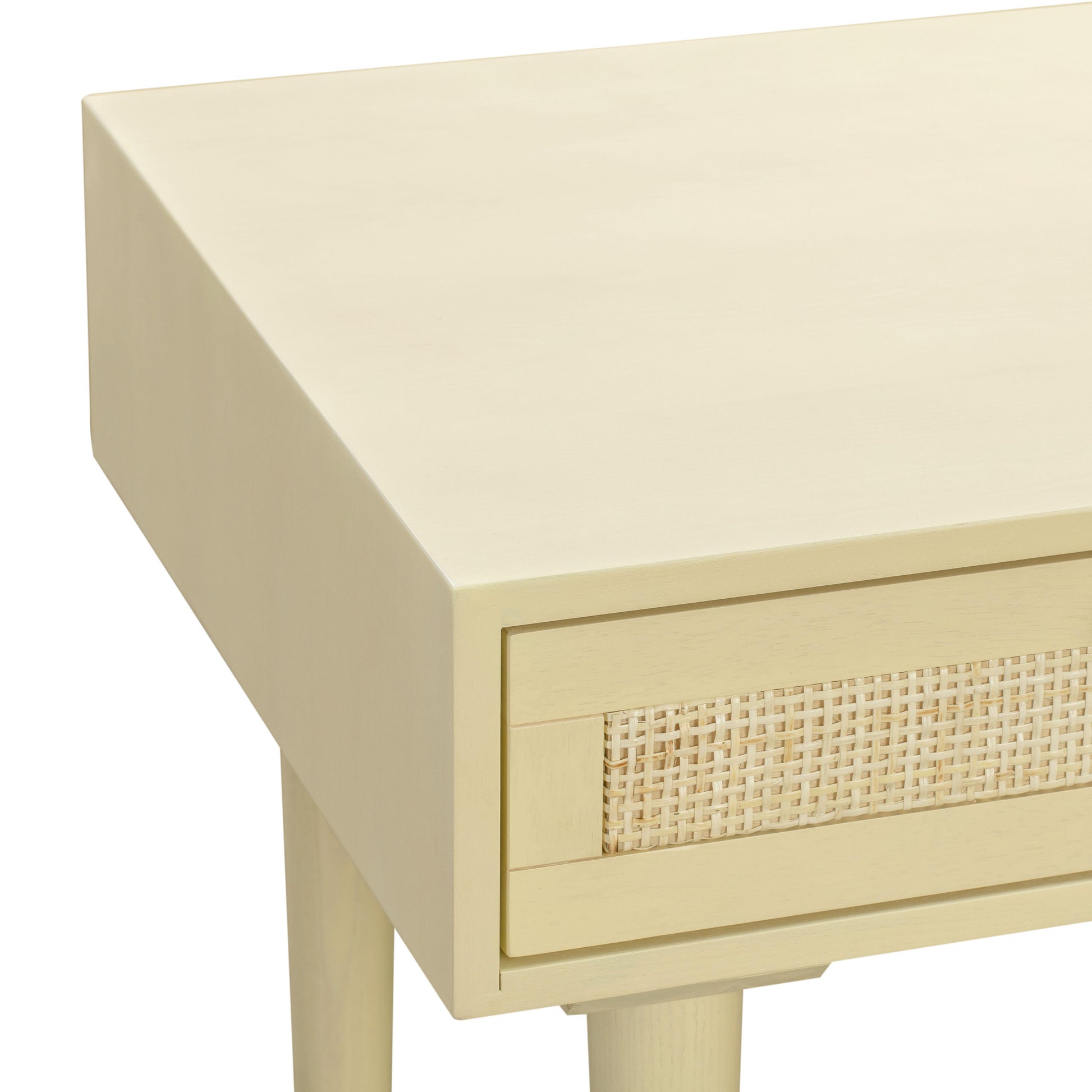 Sierra 60" Cane 3-Drawer Desk With Storage - Buttermilk - Image 5