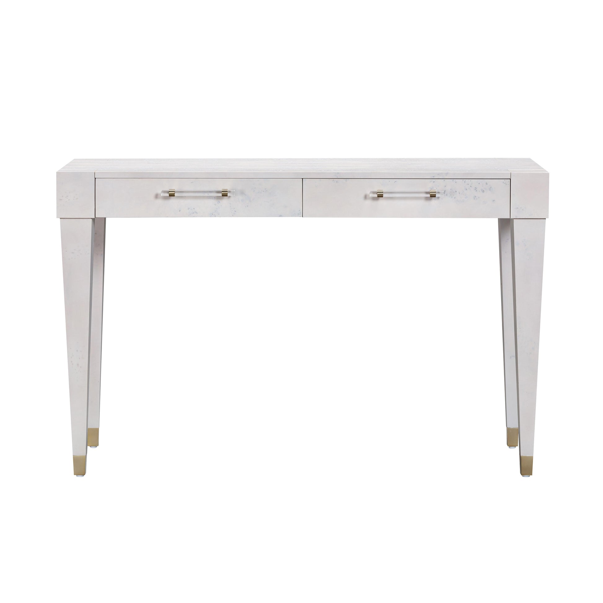 Brandyss 48" Burl 2-Drawer Work Desk - White - Image 1