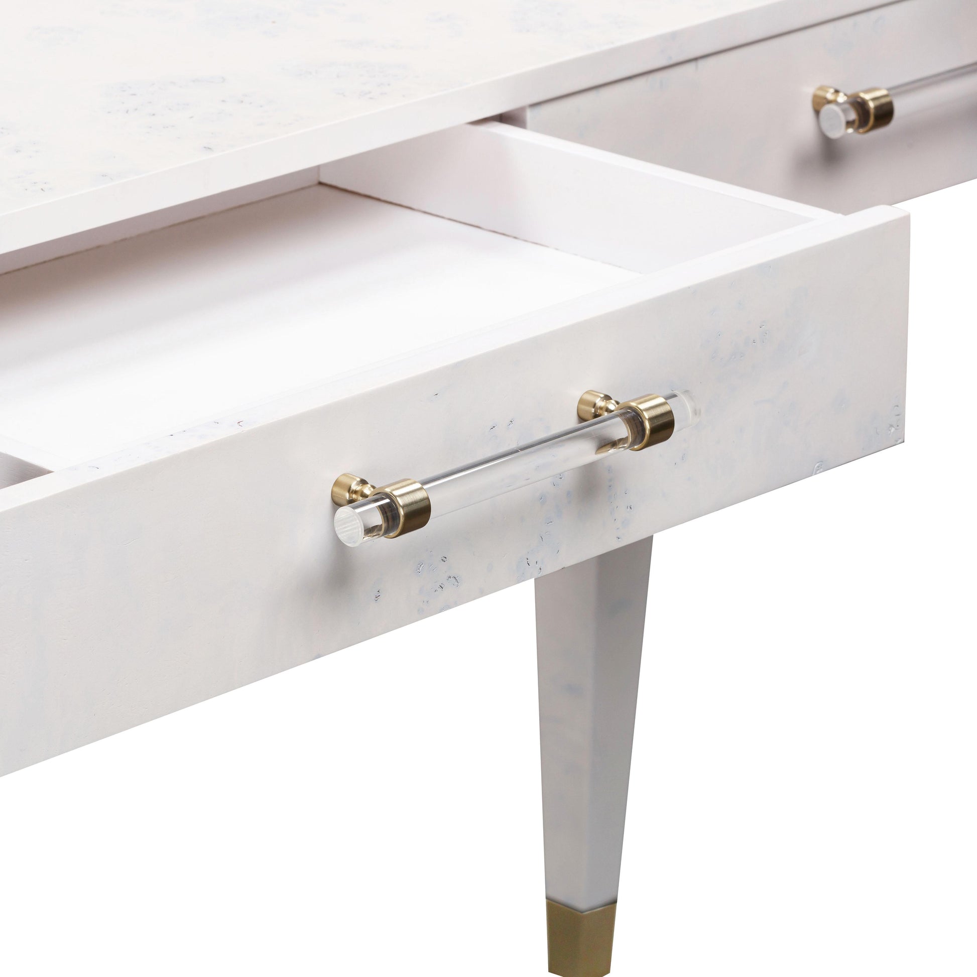 Brandyss 48" Burl 2-Drawer Work Desk - White - Image 6