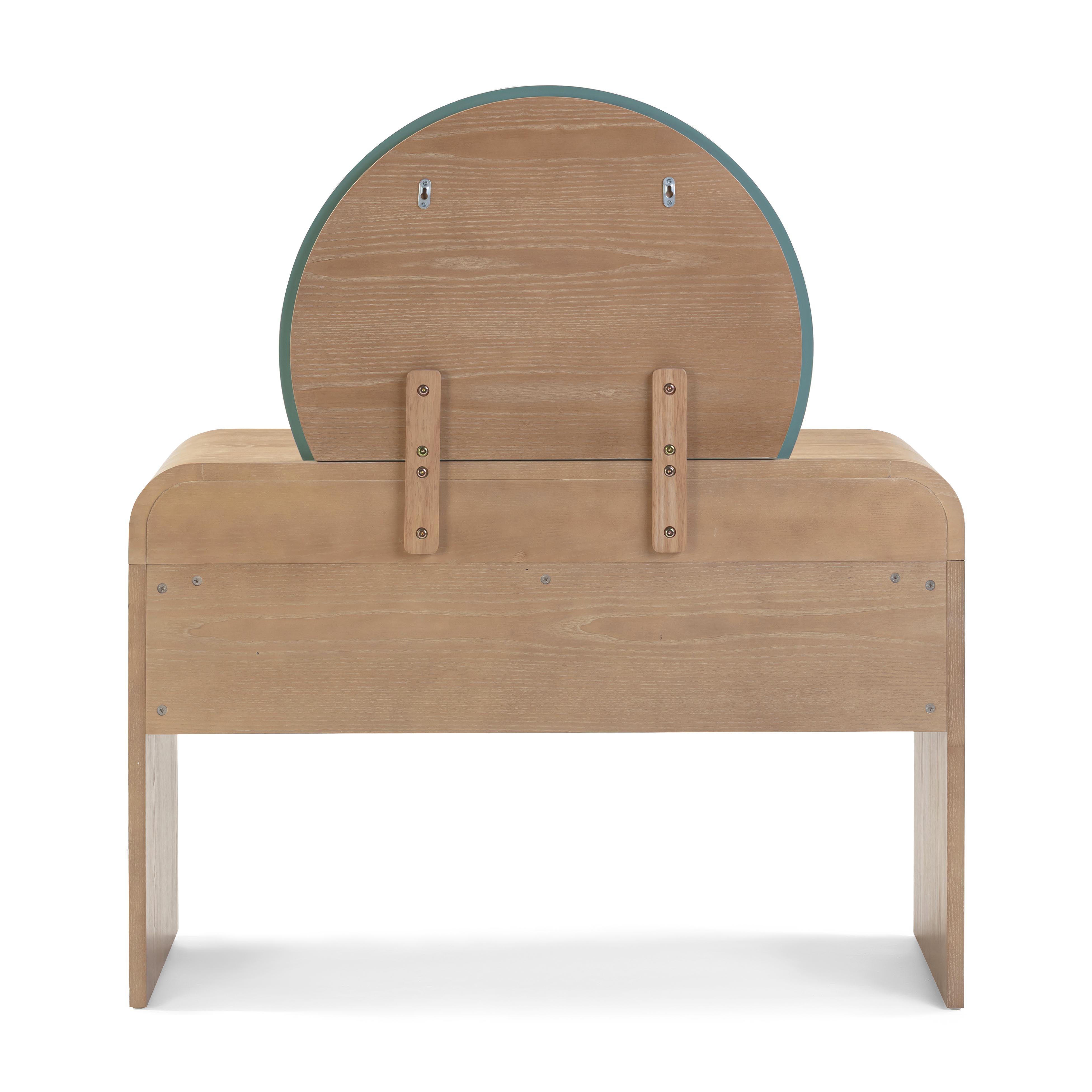 【お洒落&パワフル】トロレアイトタワー Moonrise 48 Natural Ash 2-Drawer Vanity Desk with Mirror | TOV