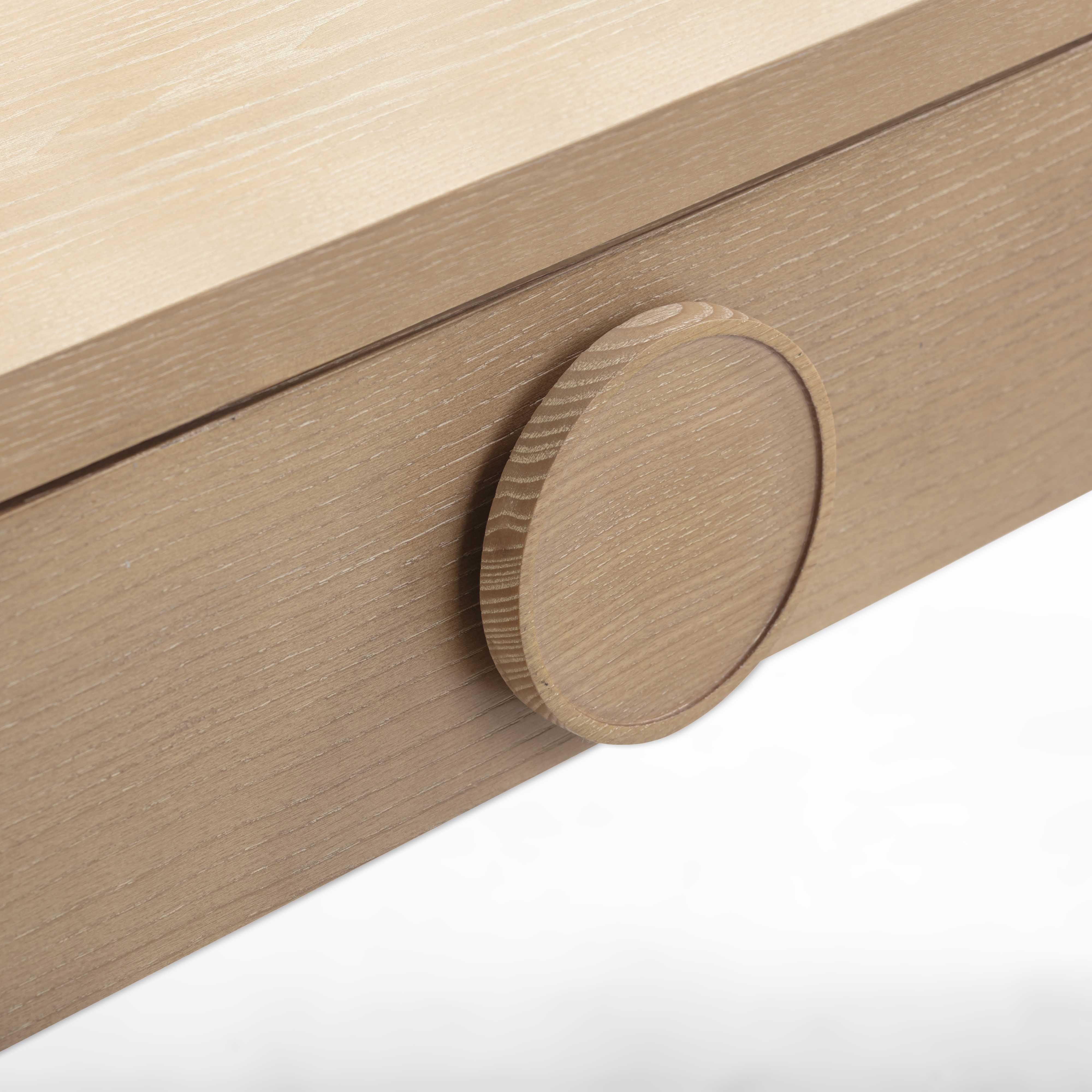 Moonrise 48 Natural Ash 2-Drawer Vanity Desk with Mirror | TOV