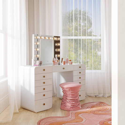 Hollywood White Vanity Desk Hollywood White Vanity Desk