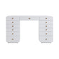 Hollywood 56" White Desk with LED Panel Vanity Mirror - Large - Image 3
