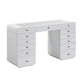 Hollywood 56" White Desk with LED Panel Vanity Mirror - Large - Image 4