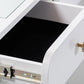 Hollywood 56" White Desk with LED Panel Vanity Mirror - Large - Image 7