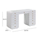Hollywood 56" White Desk with LED Panel Vanity Mirror - Large - Image 8