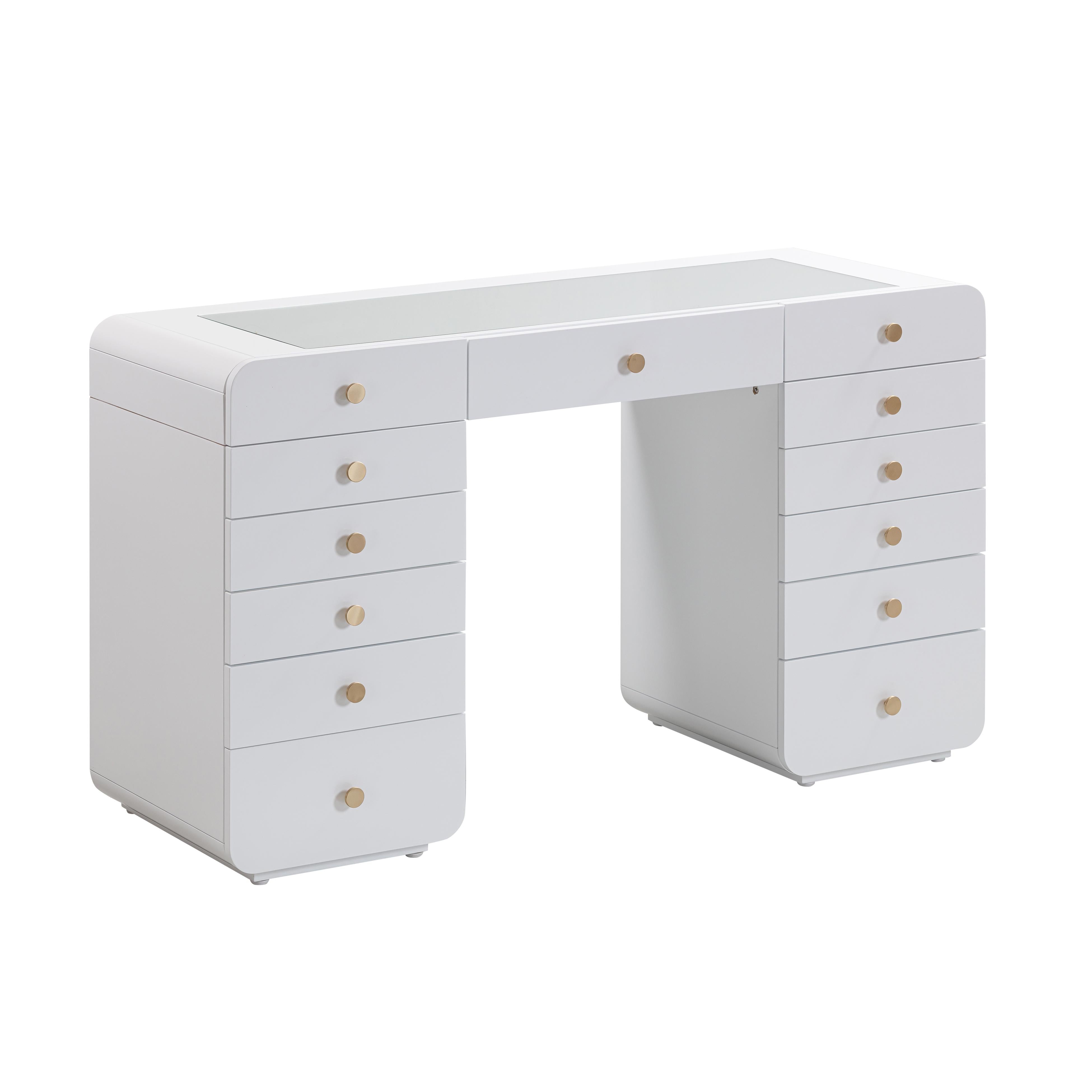 Hollywood White Desk with Vanity Mirror TOV Furniture
