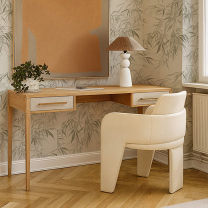 Hera 62'' Natural Washed Executive Desk - Default Title - Image 1