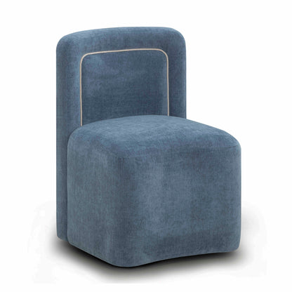 Dolce Performance Velvet Rolling Desk Chair - Blue - Image 1