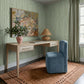 Dolce Performance Velvet Rolling Desk Chair - Blue - Image 2