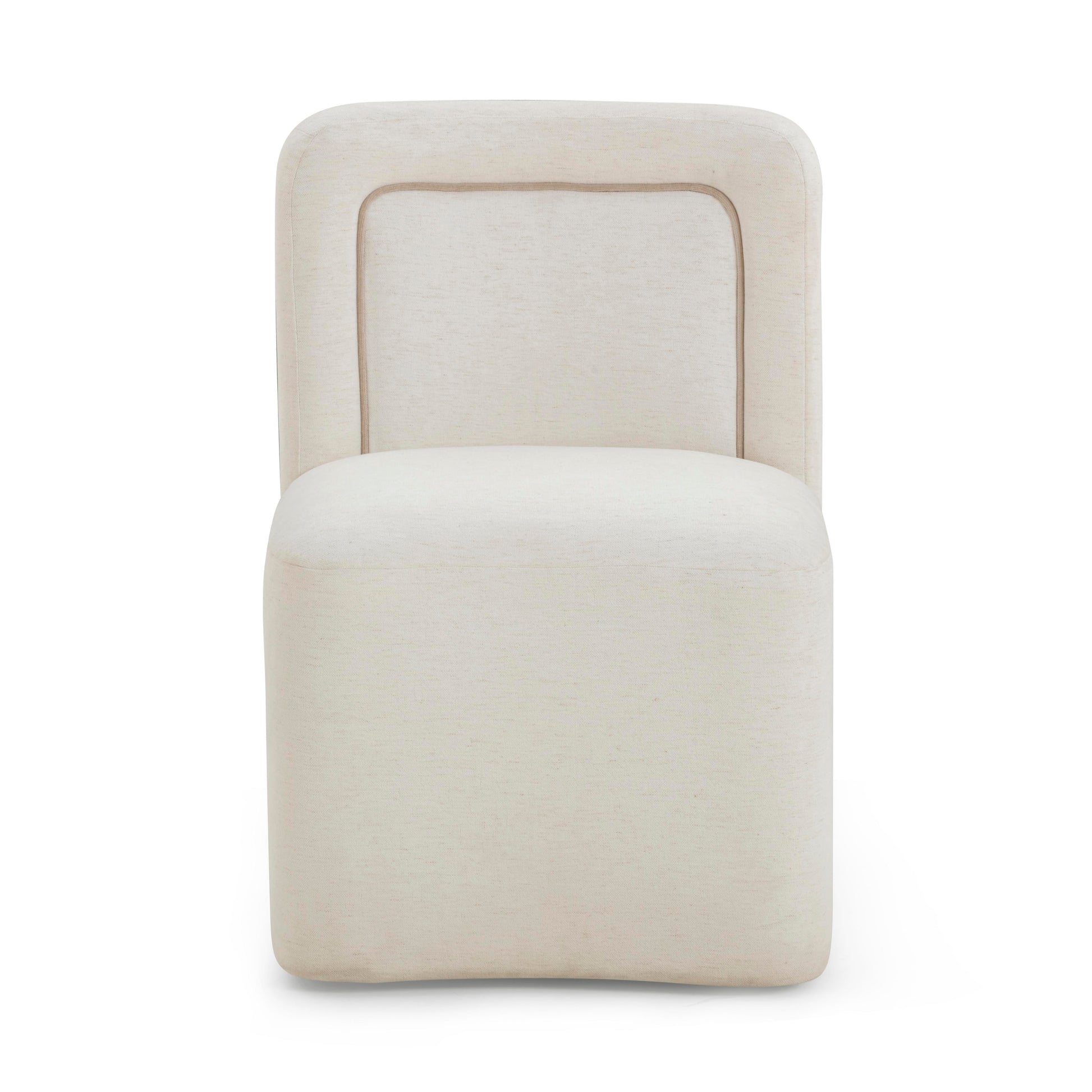 Dolce Performance Velvet Rolling Desk Chair - Cream - Image 1