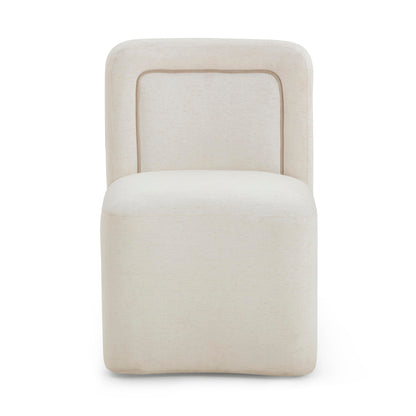 Dolce Performance Velvet Rolling Desk Chair - Cream - Image 1