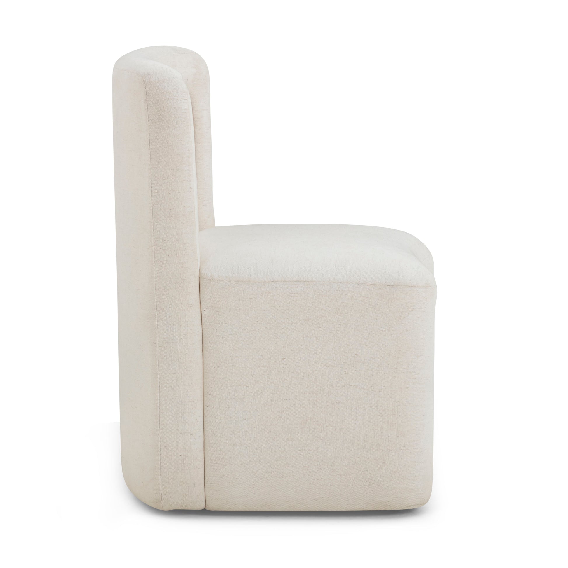 Dolce Performance Velvet Rolling Desk Chair - Cream - Image 4