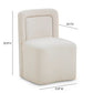 Dolce Performance Velvet Rolling Desk Chair - Cream - Image 6