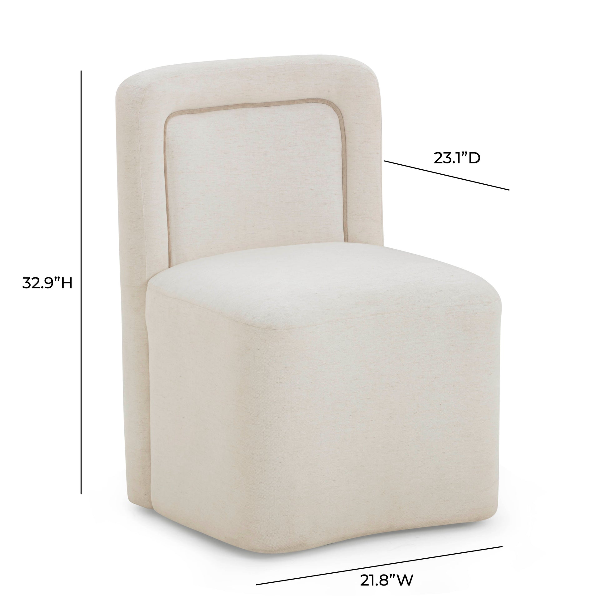 Dolce Performance Velvet Rolling Desk Chair - Cream - Image 6