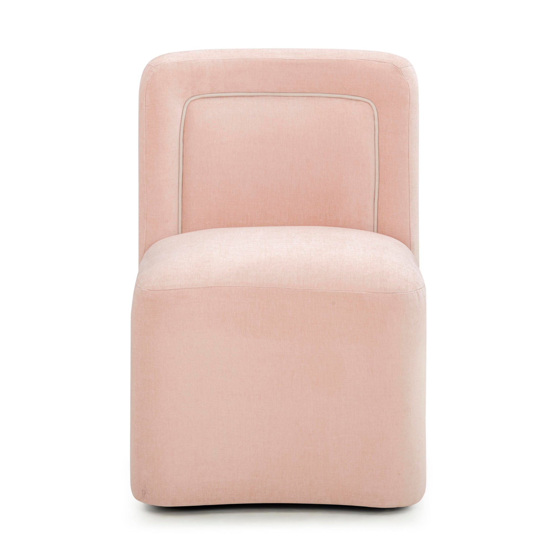 Dolce Performance Velvet Rolling Desk Chair - Pink - Image 1