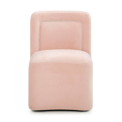 Dolce Performance Velvet Rolling Desk Chair - Pink - Image 1