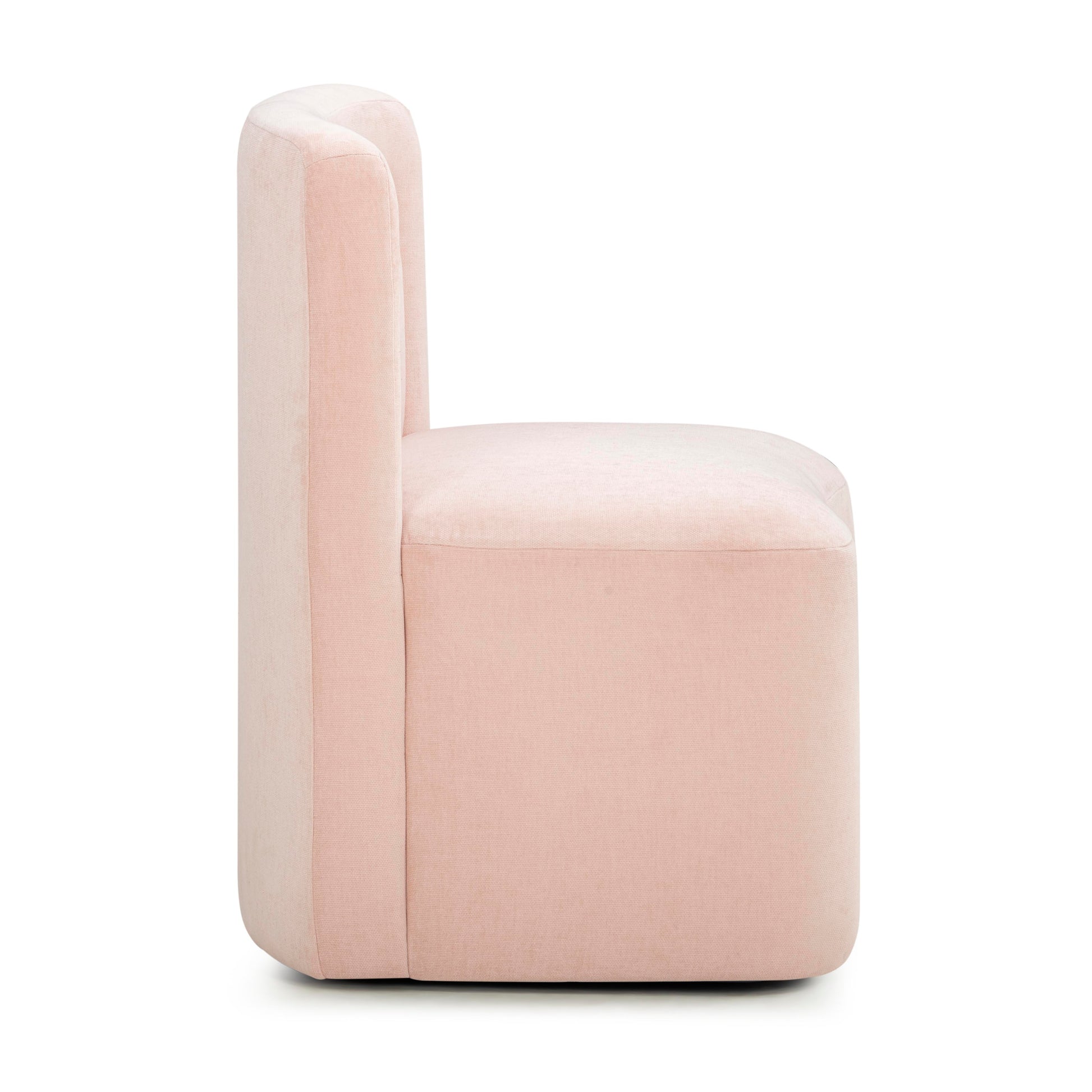 Dolce Performance Velvet Rolling Desk Chair - Pink - Image 4