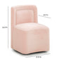 Dolce Performance Velvet Rolling Desk Chair - Pink - Image 6