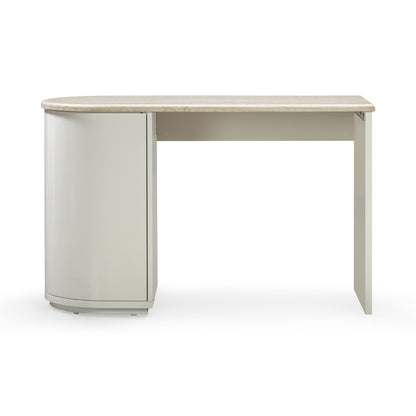 Marlene 47" Cream Faux Travertine Vanity Desk - Default Title - Image 2