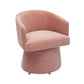 Kristen Upcycled Contract-Grade Chenille Rolling Desk Chair - Pink - Image 3