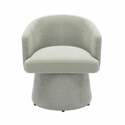 Kristen Upcycled Contract-Grade Chenille Rolling Desk Chair - Green - Image 1
