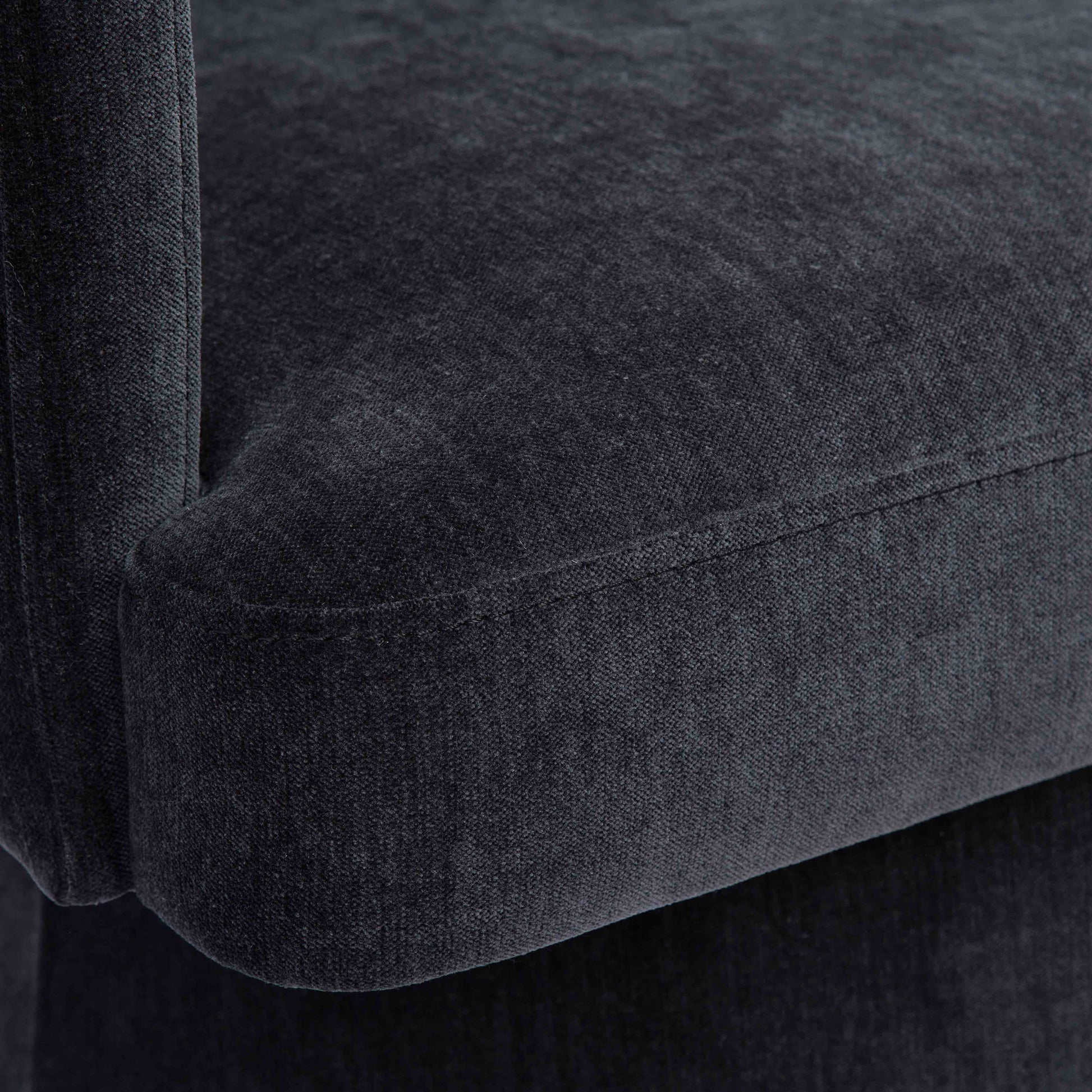 Kristen Upcycled Contract-Grade Chenille Rolling Desk Chair - Black - Image 5