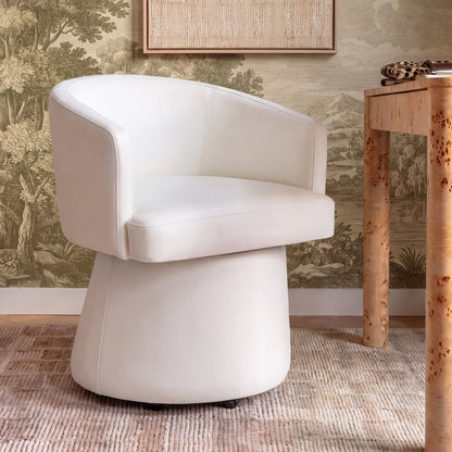 Kristen Rolling Desk Chair - Off-White - Image 1