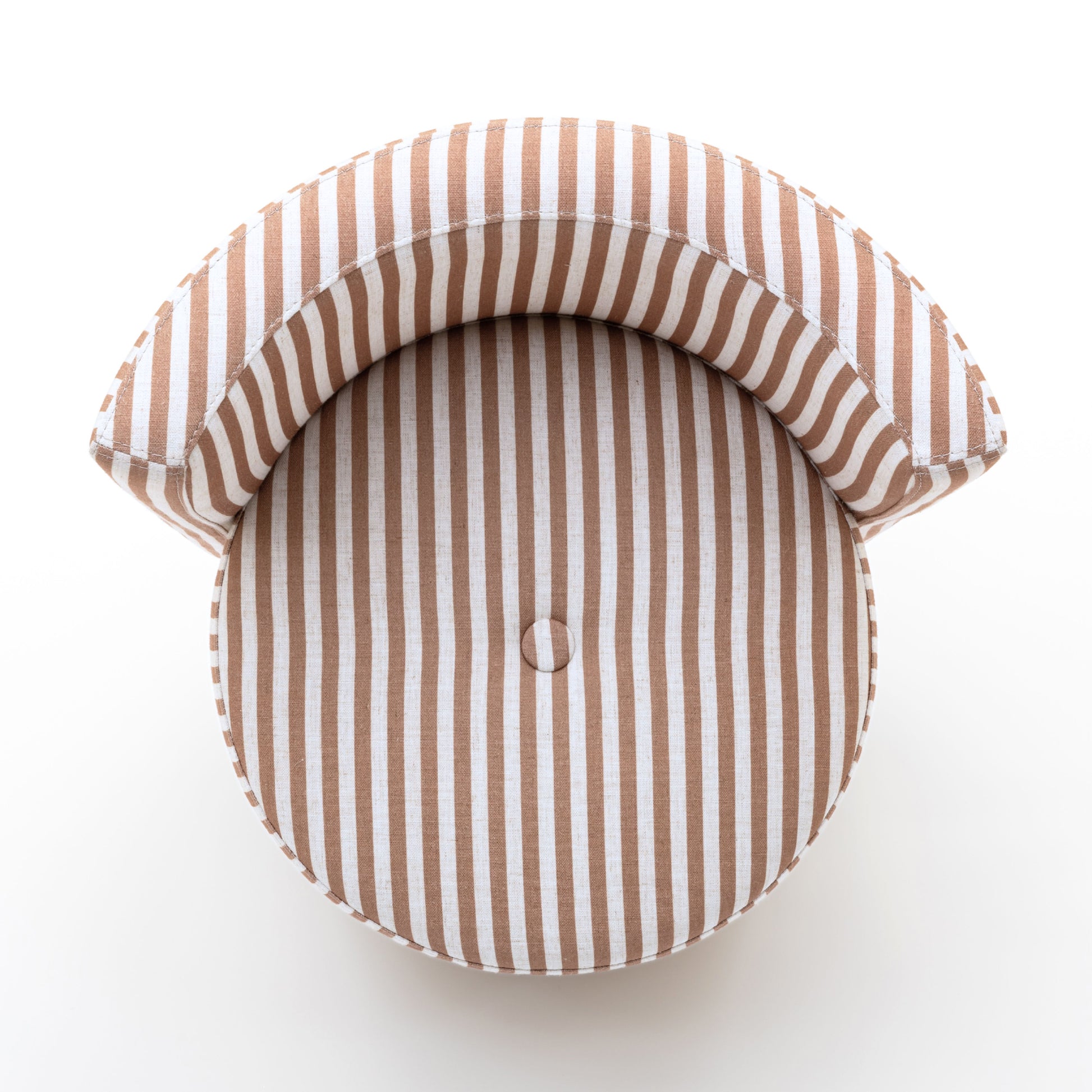 Alyssa Striped Performance Linen Rolling Desk Chair - Brown - Image 5