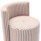 Alyssa Striped Performance Linen Rolling Desk Chair - Brown - Image 6